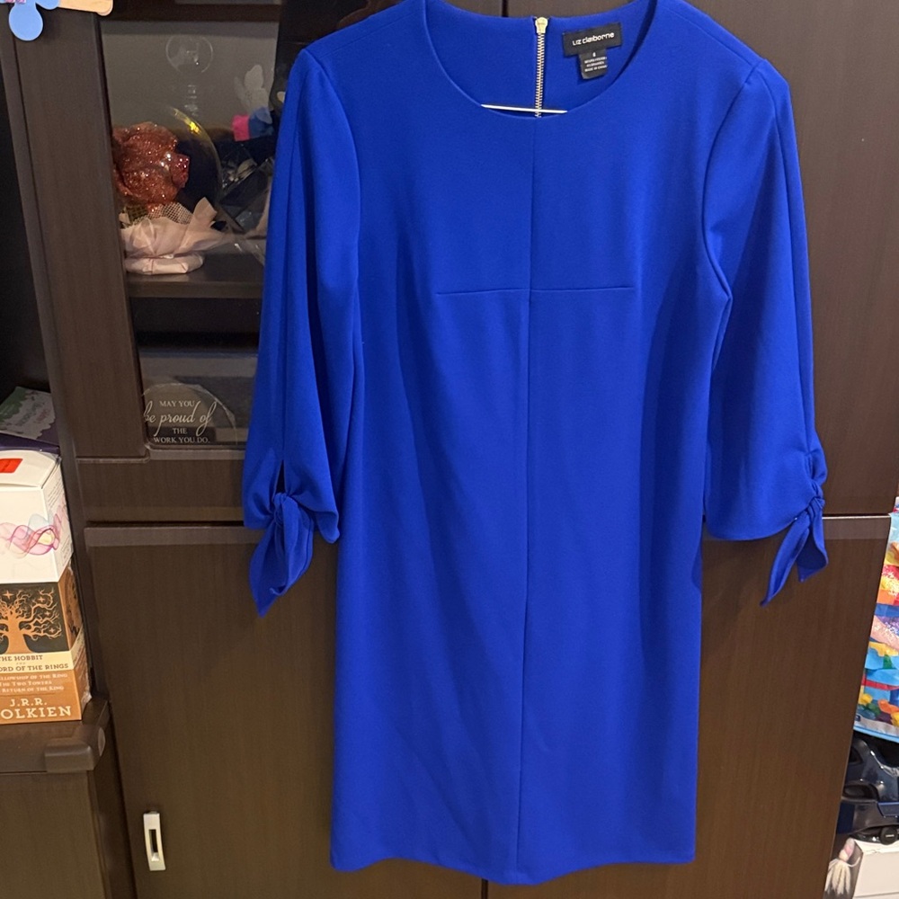 Liz Claiborne Cobalt Blue Long Sleeve Dress